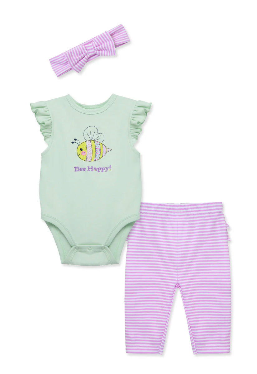 Little Me Bee Happy Bodysuit & Pant Set