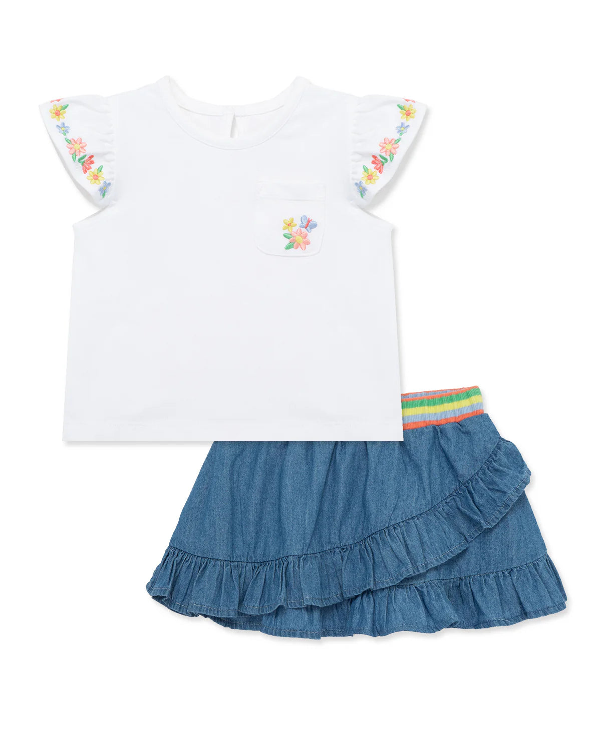 Little Me Embroidered Fashion Skort Set