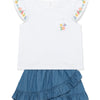 Little Me Embroidered Fashion Skort Set