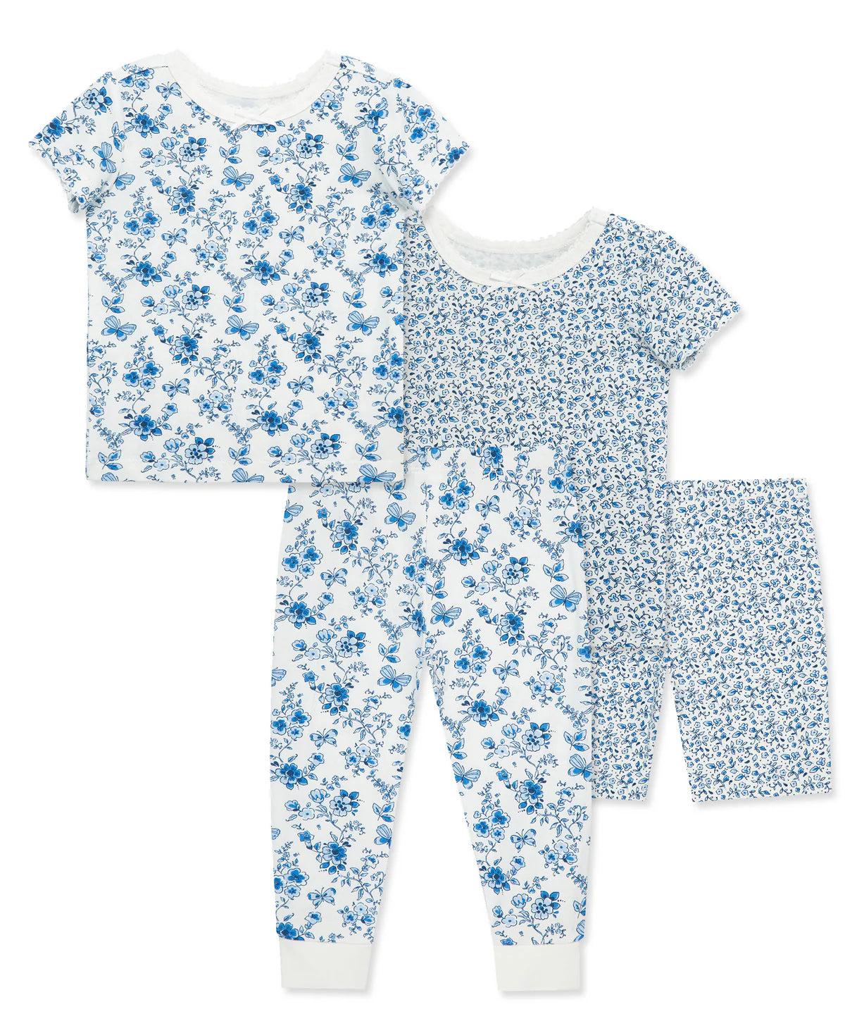 Bamboo Blue Garden 4-Piece Pajama Set (2T-4T)