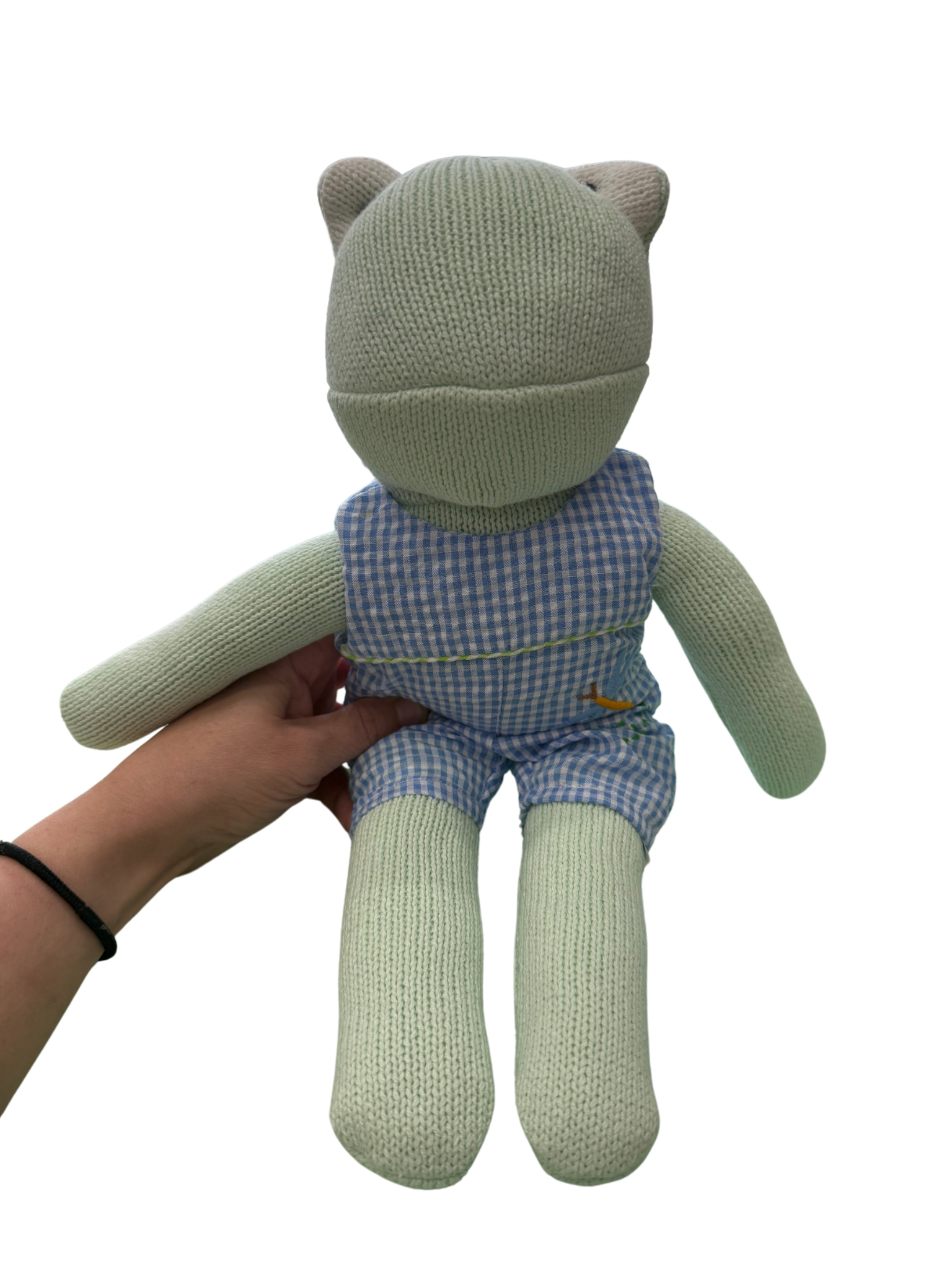 14" Plush Frog Hand-Knit Plush Doll