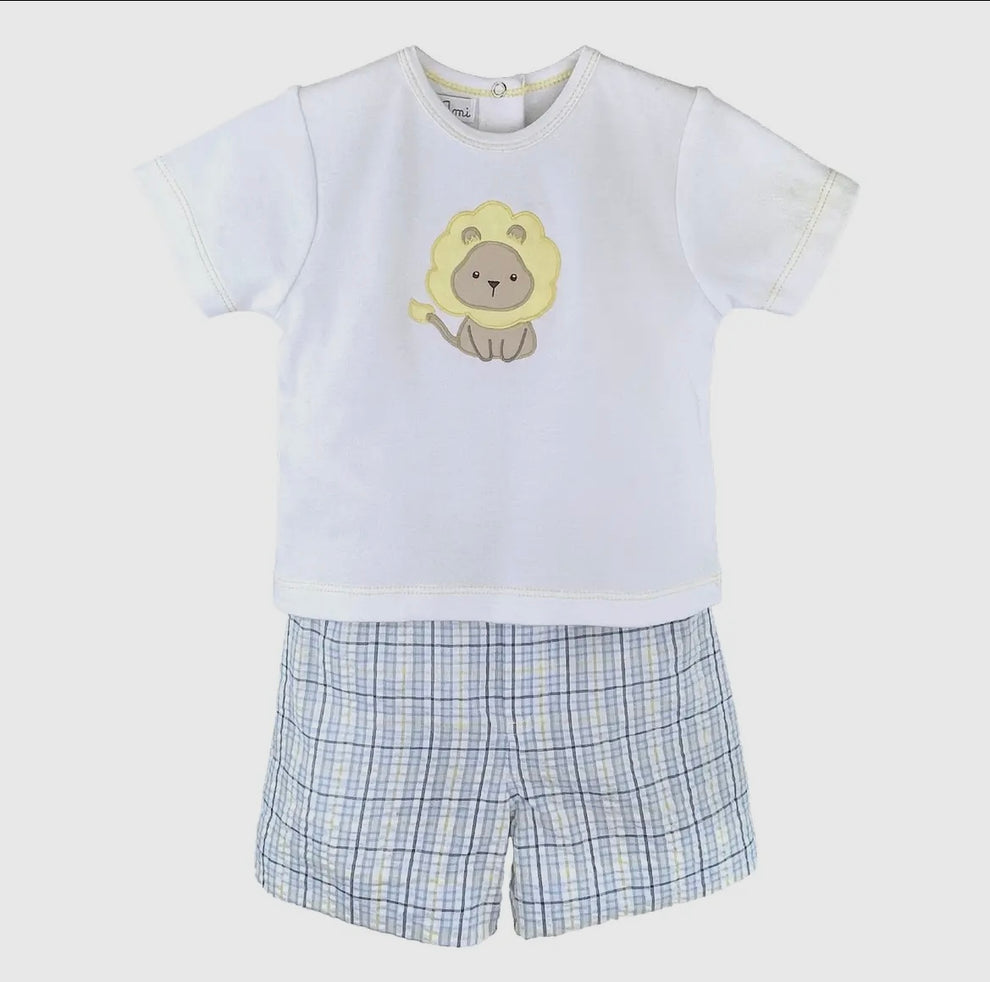 Lion Applique Shirt & Shorts Set