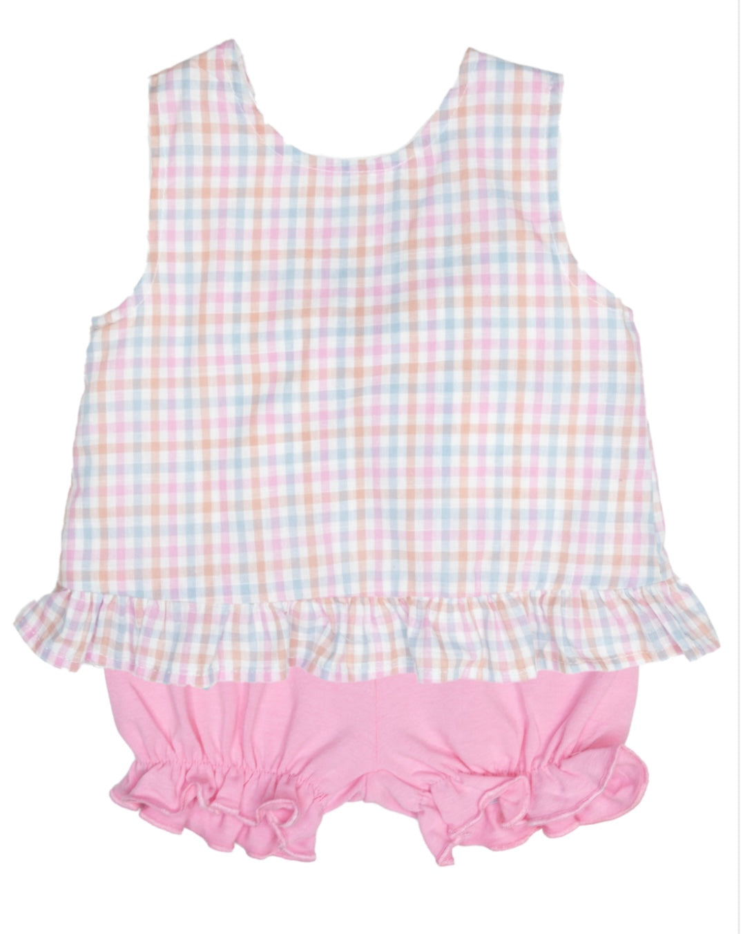 Spring Plaid Tie Bloomer Set