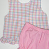 Spring Plaid Tie Bloomer Set