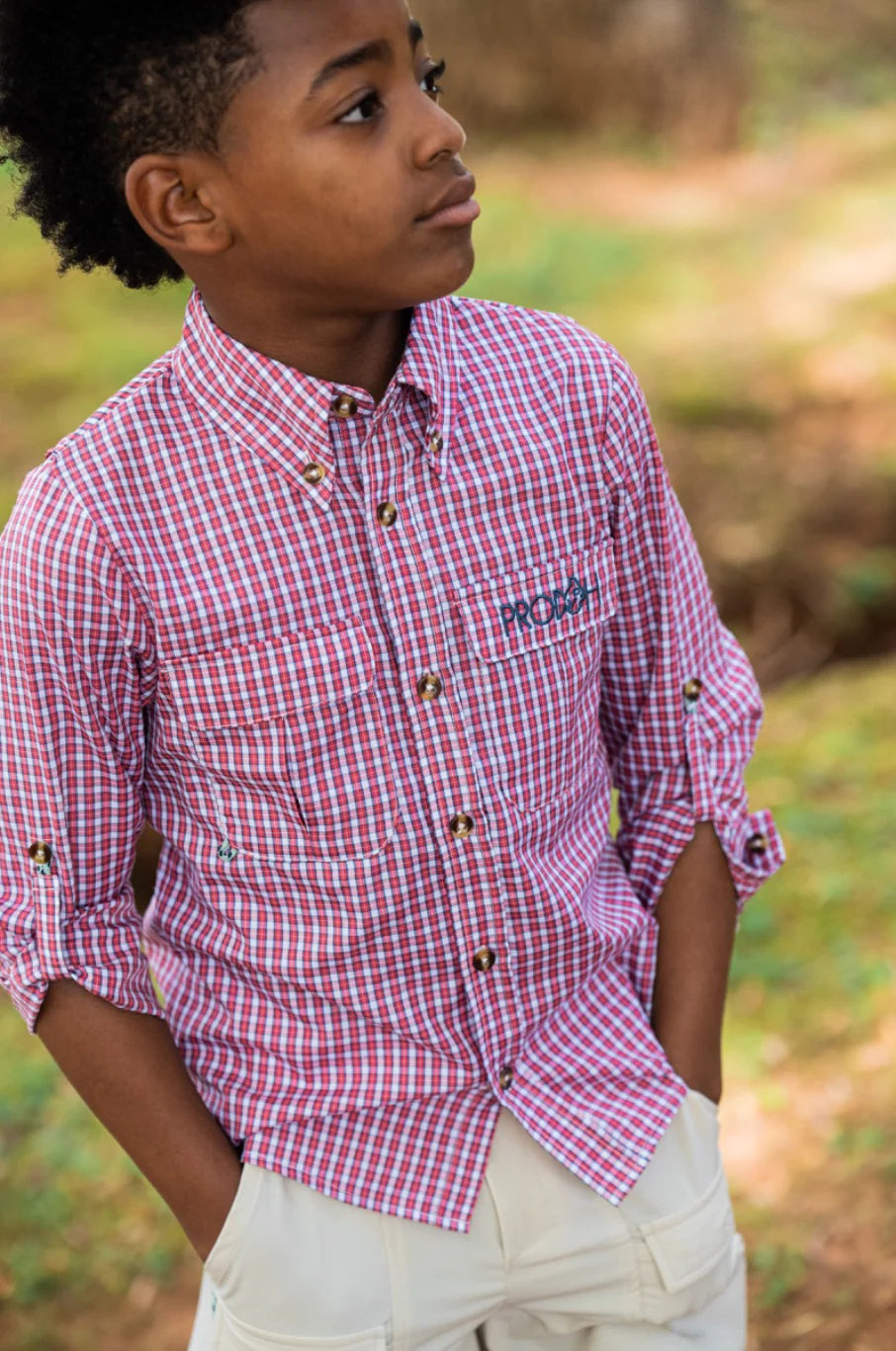 Prodoh Founders Kids Fishing Winterberry Plaid