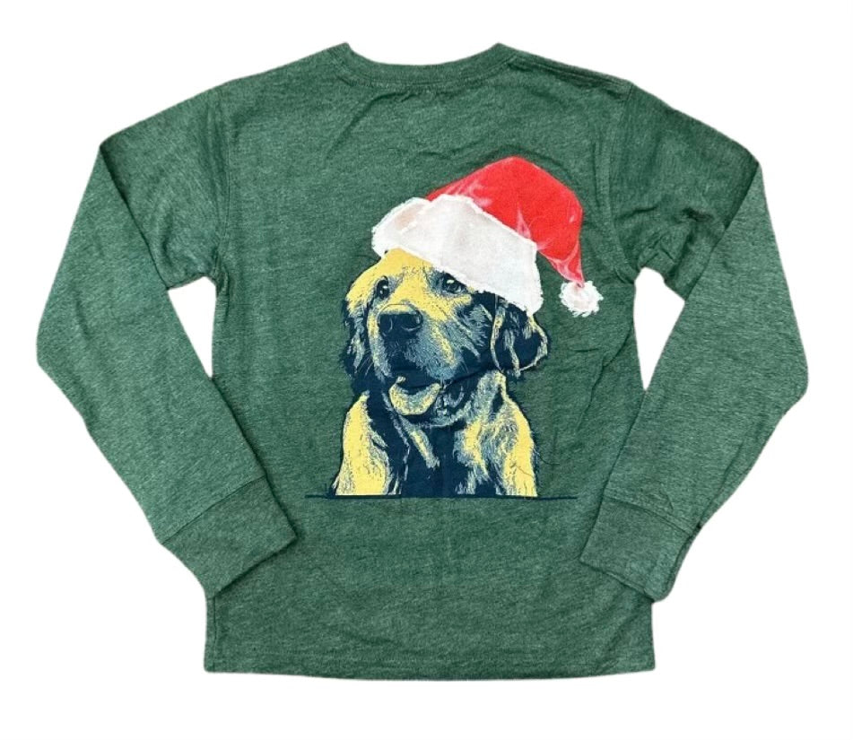 Jack Thomas Santa Dog Long Sleeve Evergreen