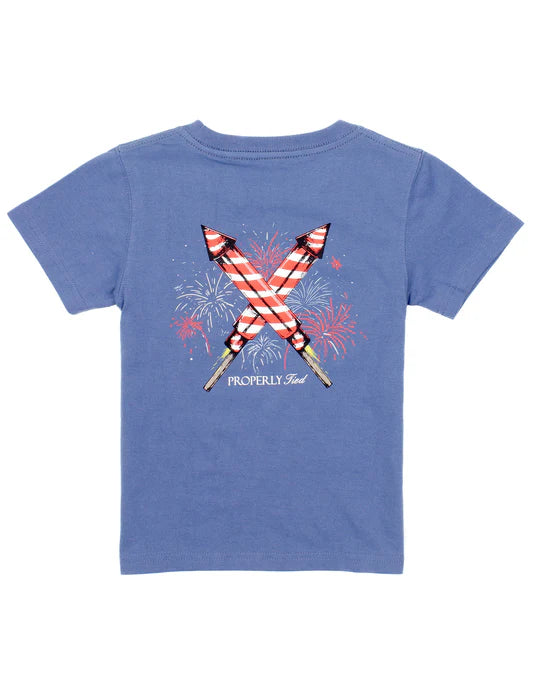 Boys Firecracker Short Sleeve Space Blue