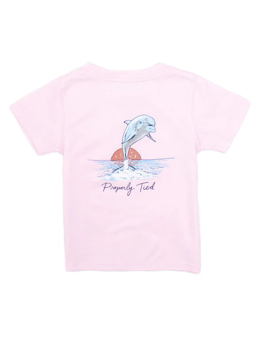 Girls Dolphin Short Sleeve Rose