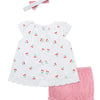 Cherry Eyelet Woven Short Set & Headband