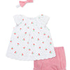 Cherry Eyelet Woven Short Set & Headband