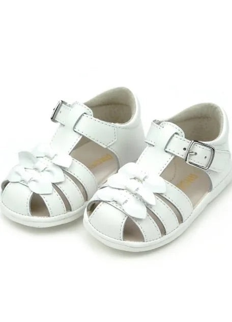 L’amour Girls White Everly Angel Baby Bow Sandal