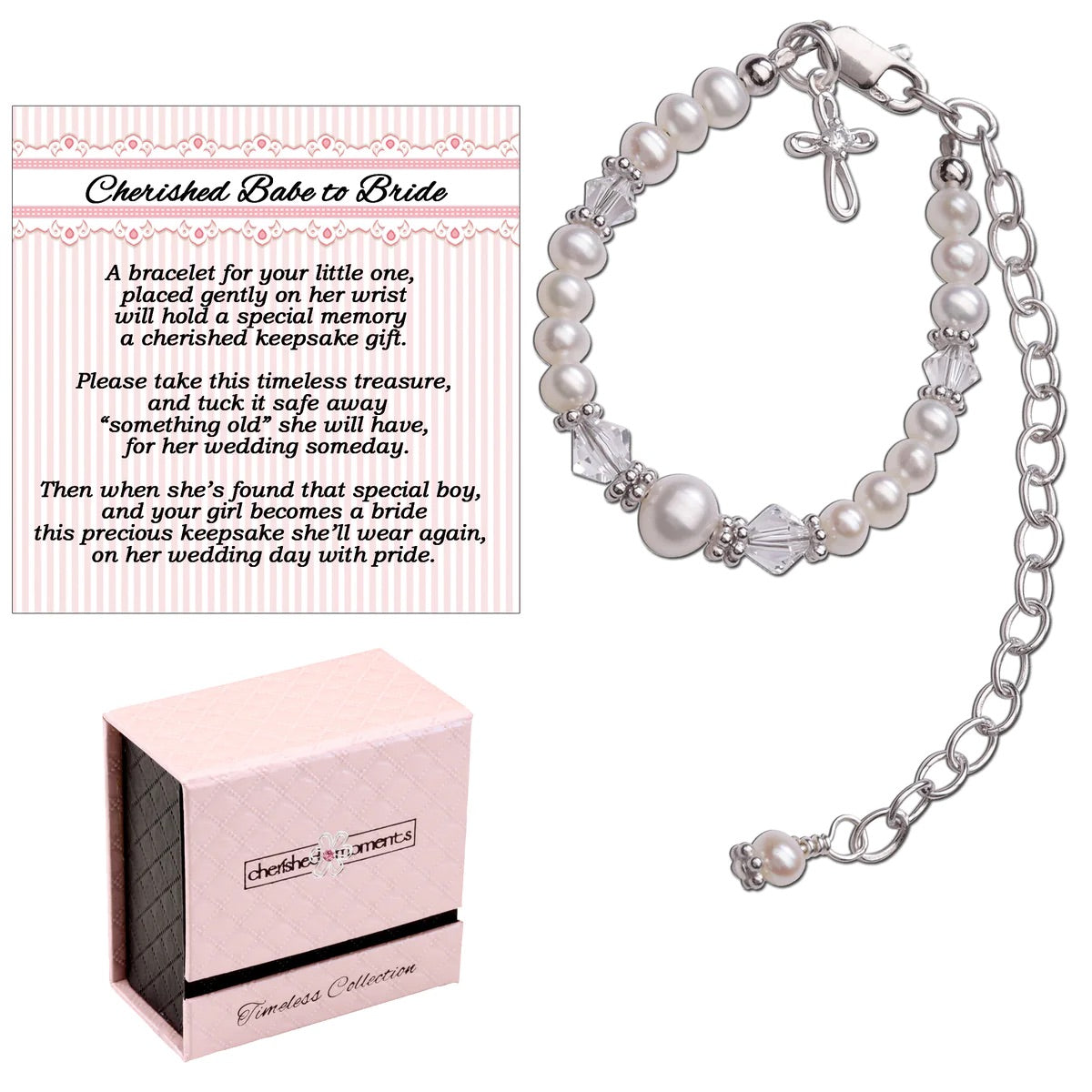 Cherished Moments Babe to Bride Cross Baby Bracelet