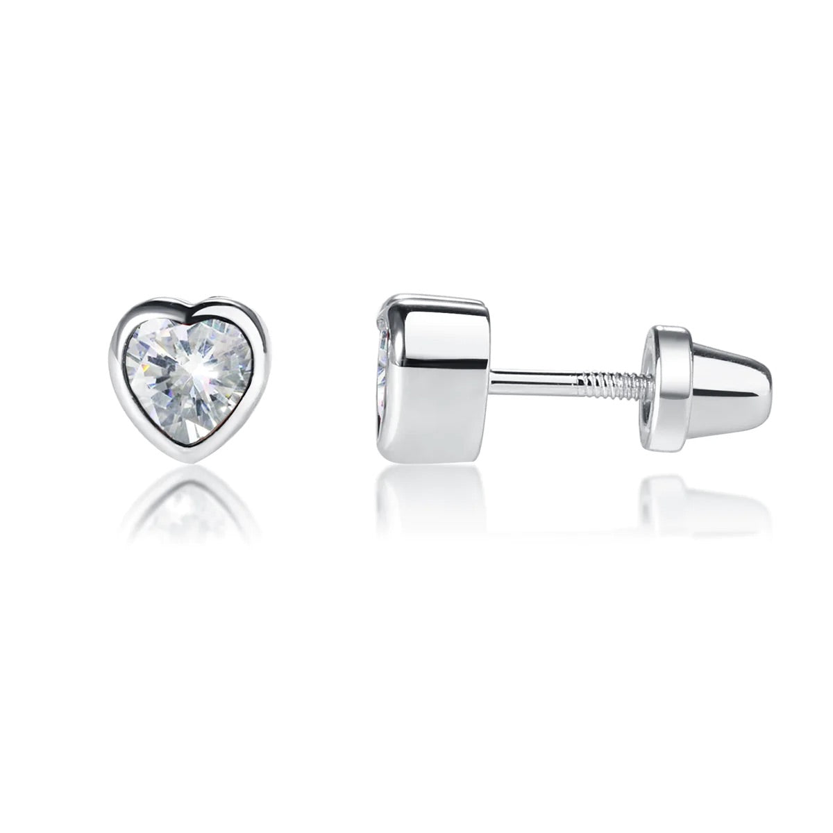 Cherished Moments Clear CZ Heart Earrings