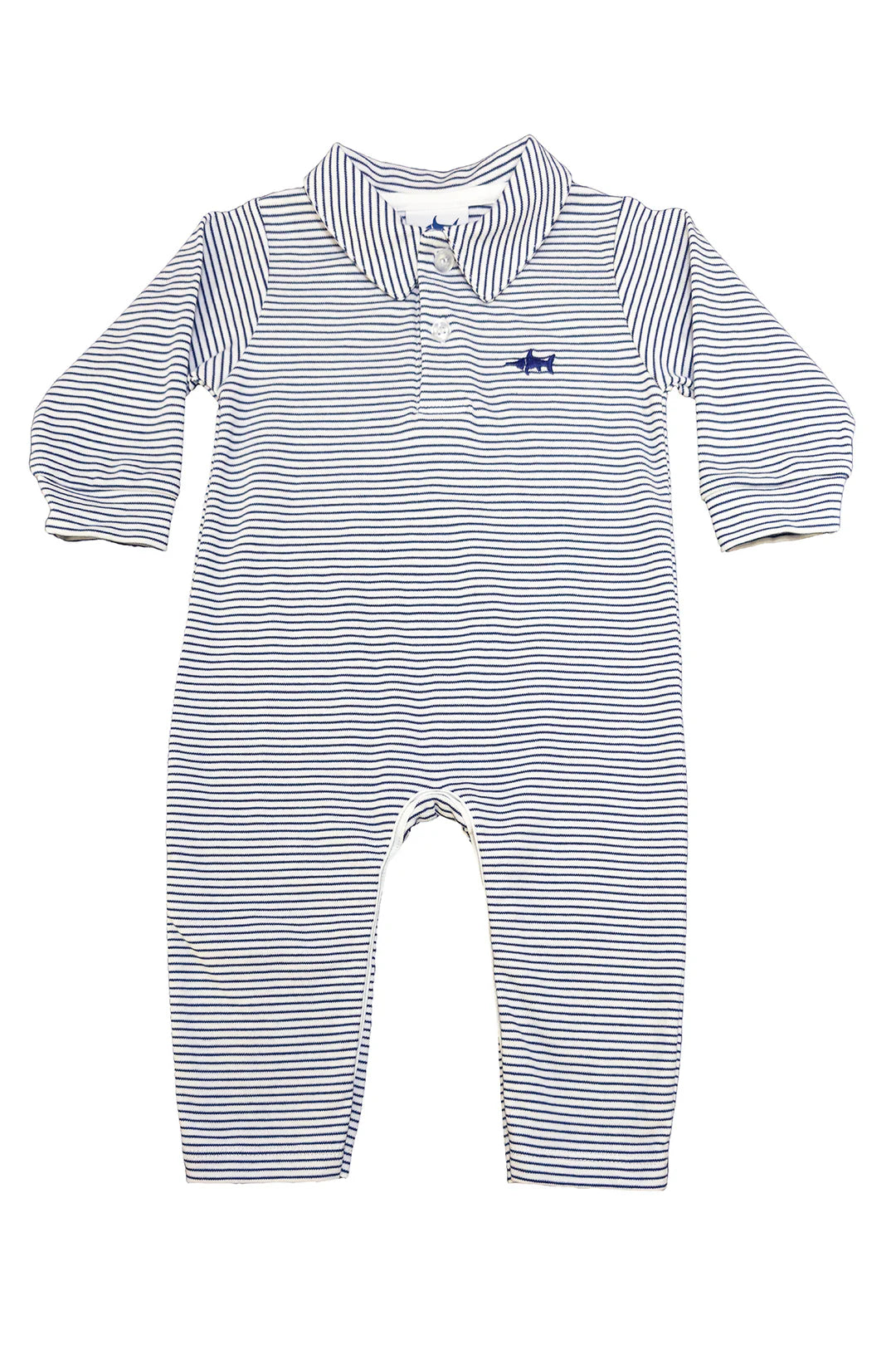 Saltwater Boys SBC Signature Polo Romper Navy Stripe