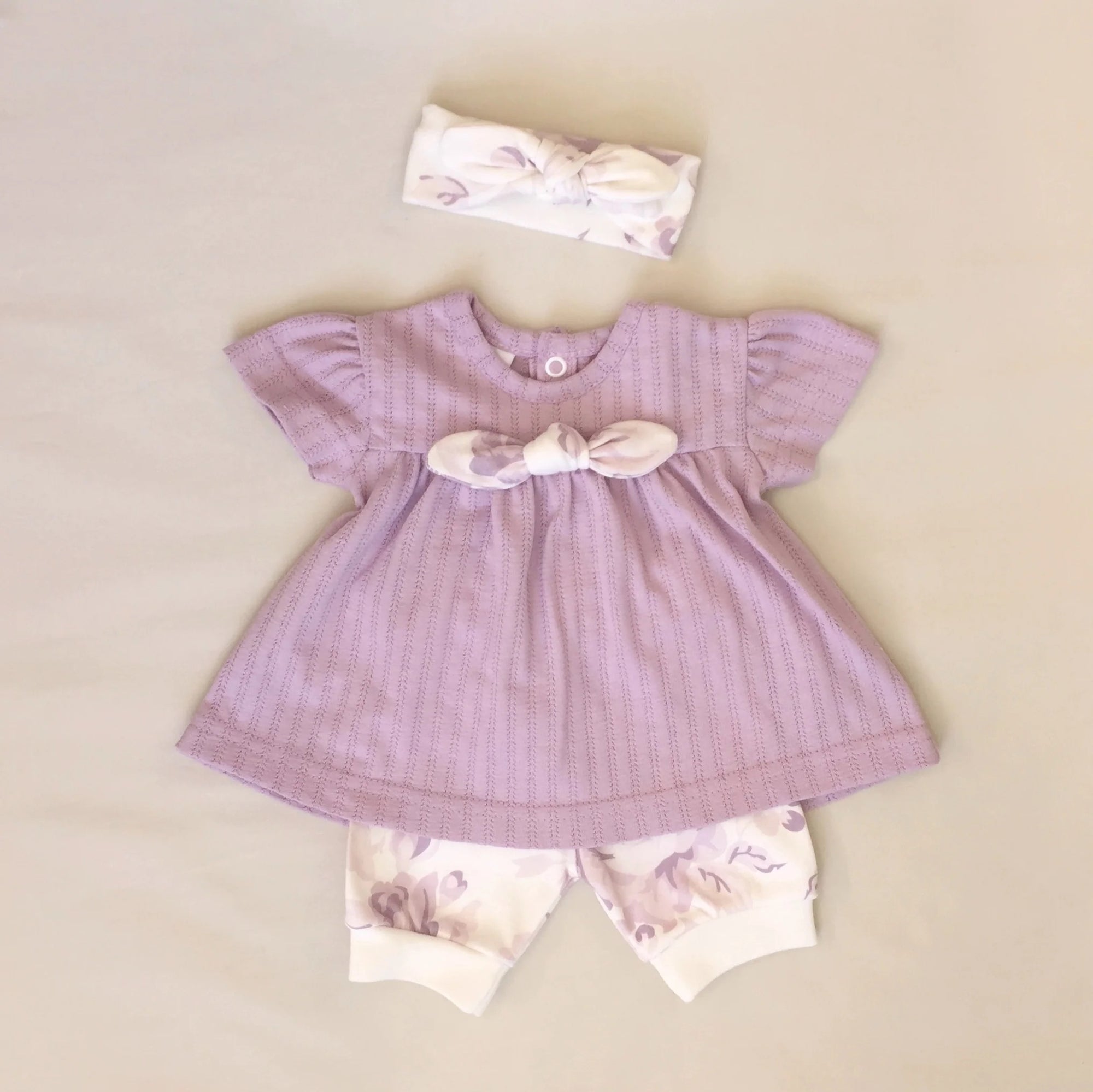 Itty Bitty Baby Vintage Rose Dress Set Lavendar