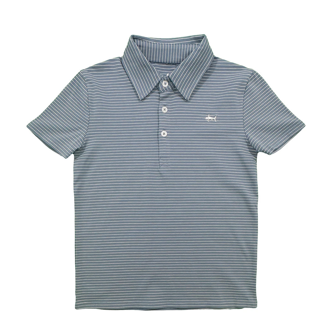 Saltwater Boys Banks SS Polo Blue/White Stripe