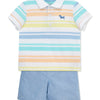 Stripe Polo Short Set (2T-4T)