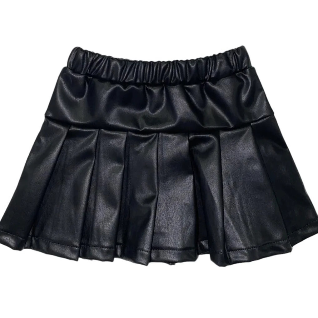 Emma Jean Kids Faux Leather Black Skirt