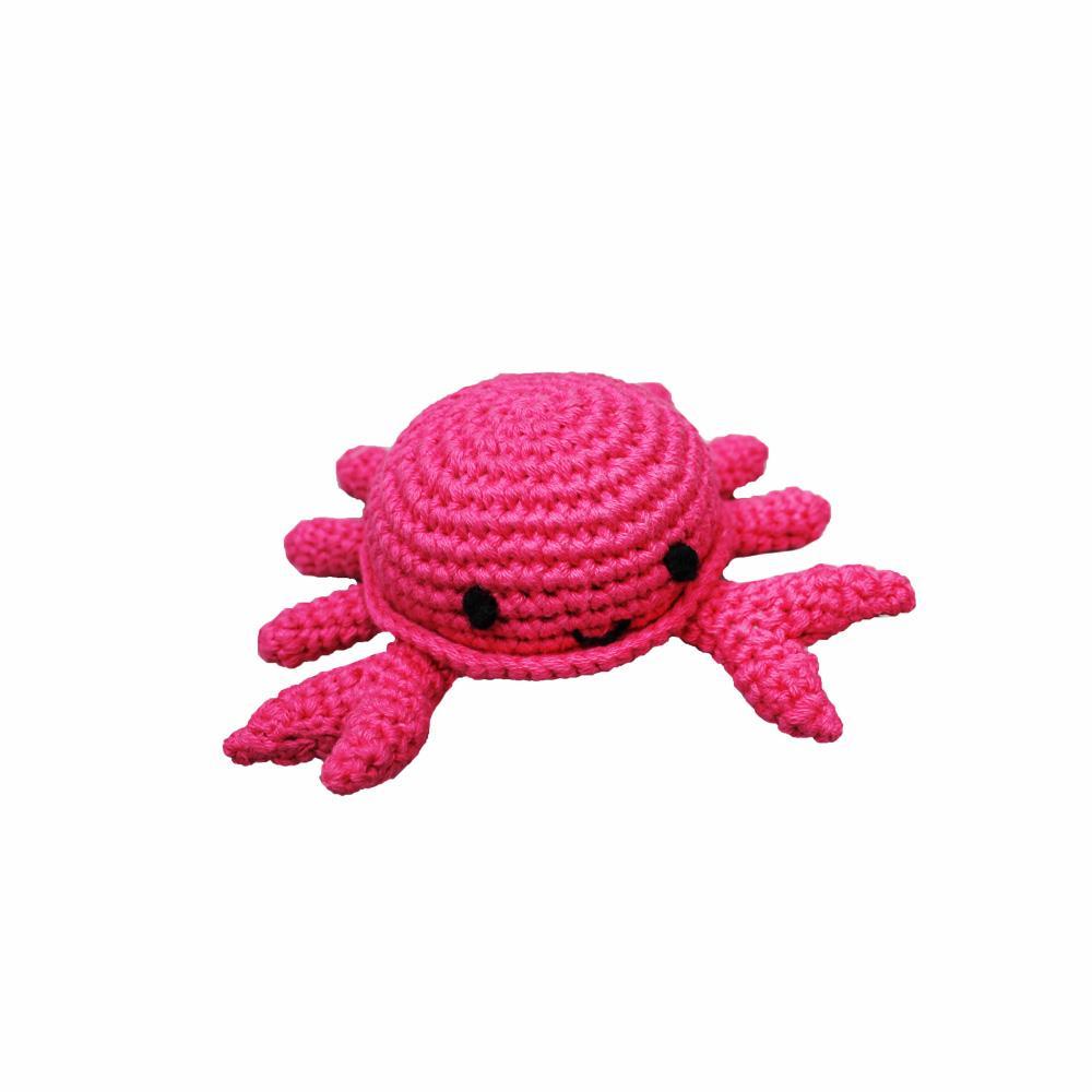 Zubels Crochet Crab Rattle Pink