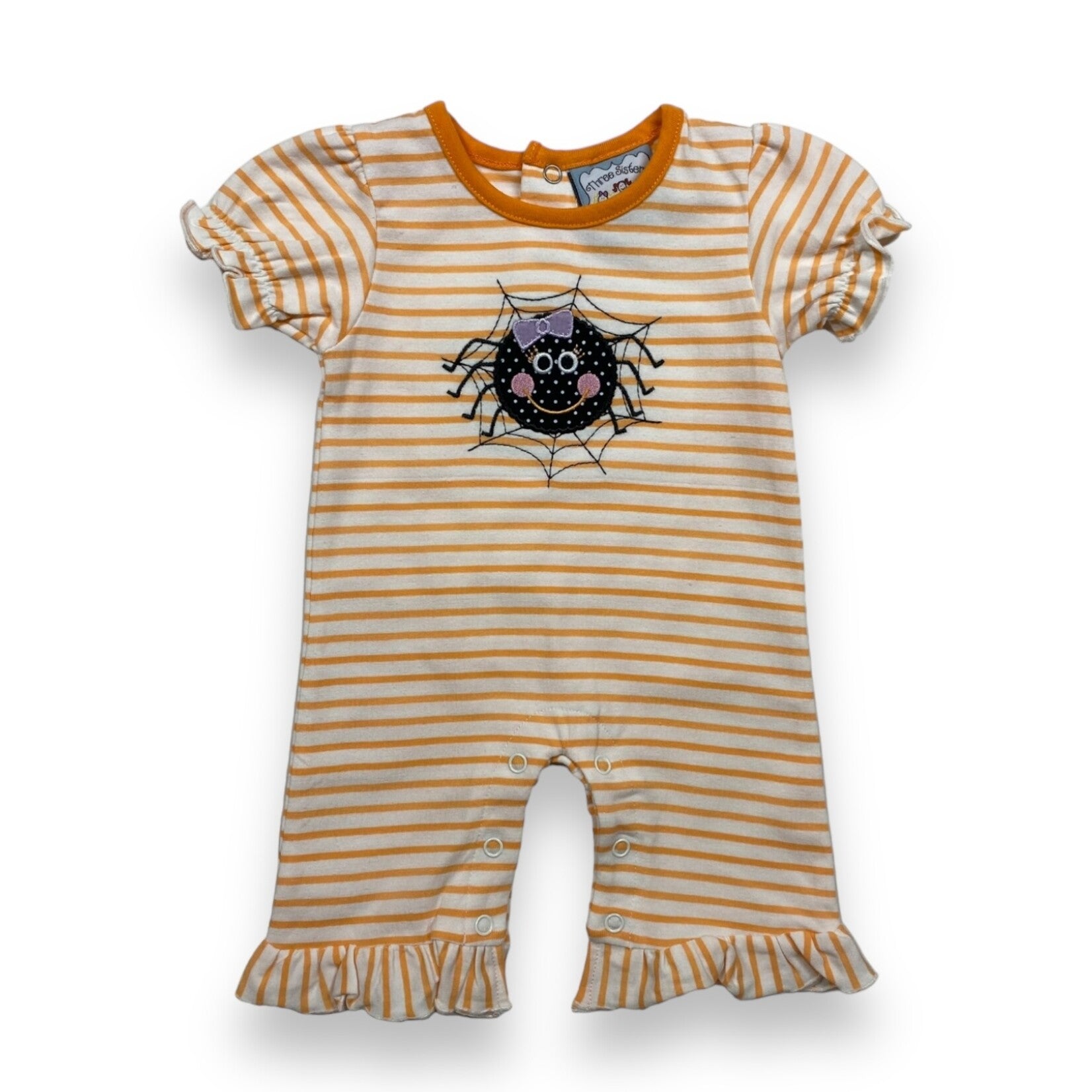 Three Sisters Spider Applique Girls Romper