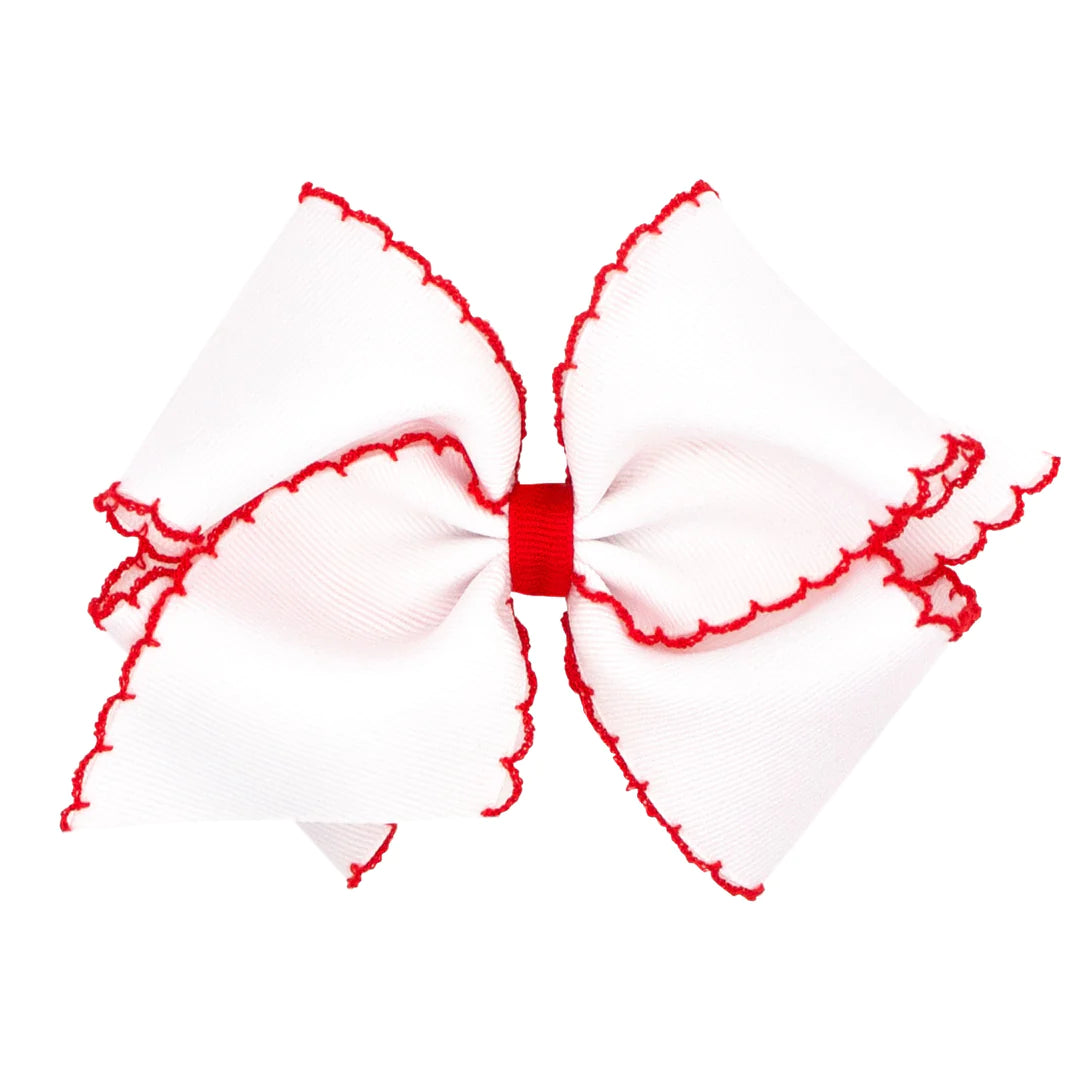 Wee Ones Moonstitch King Classic White and Red Bow