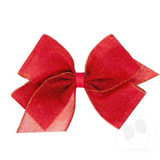 Wee Ones Red Medium Party Glitter Bow