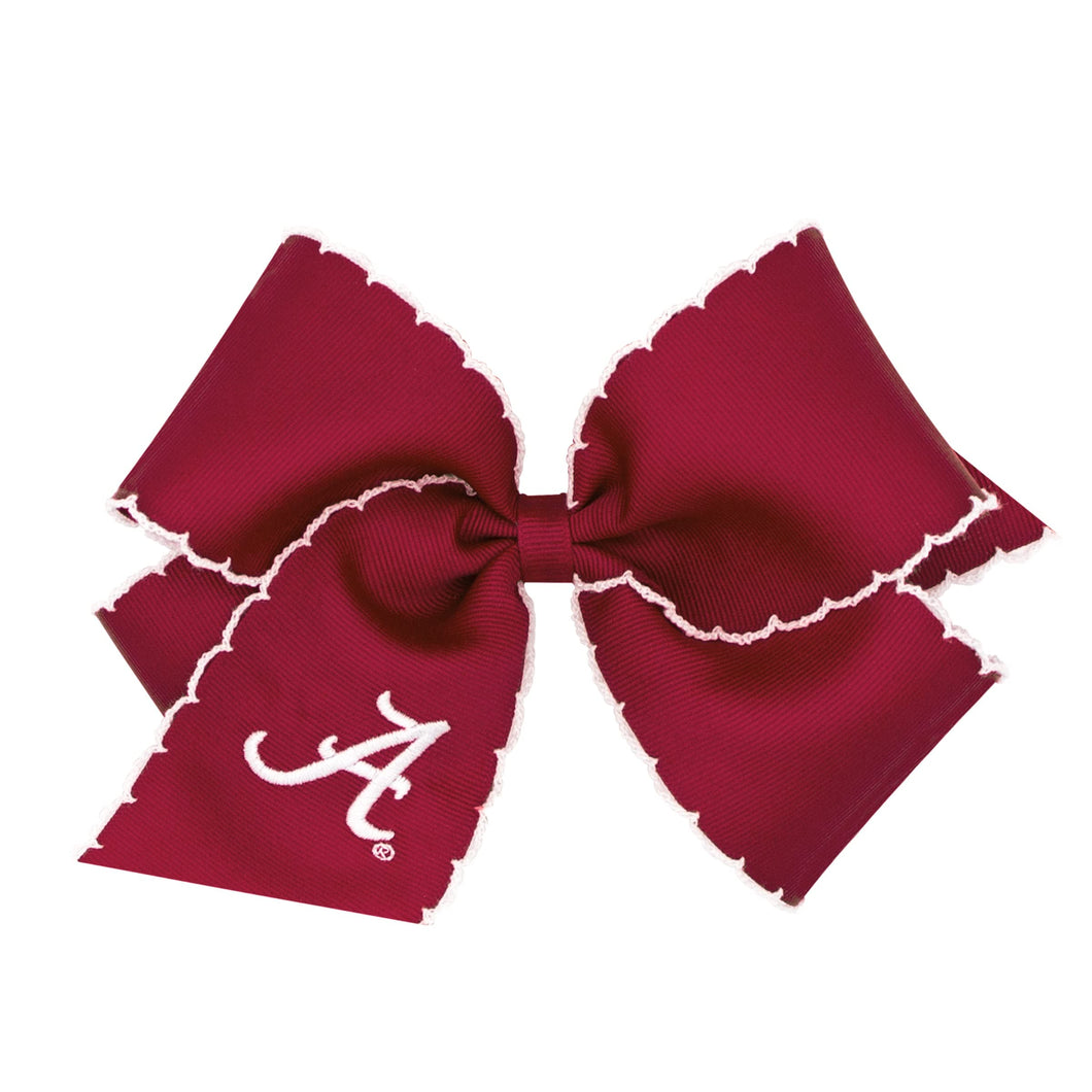Wee Ones King Two-Toned Alabama Crimson Tide Embroidered Bow