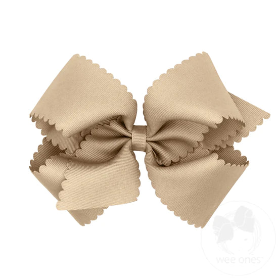 Wee Ones King Scalloped Edge Bow - Oatmeal