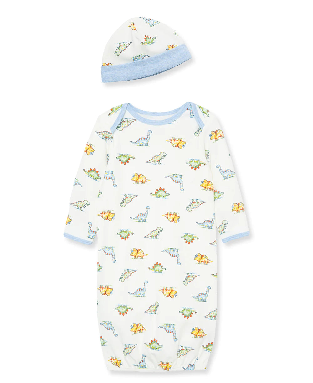 Little Me Dinomite Sleeper Gown and Hat