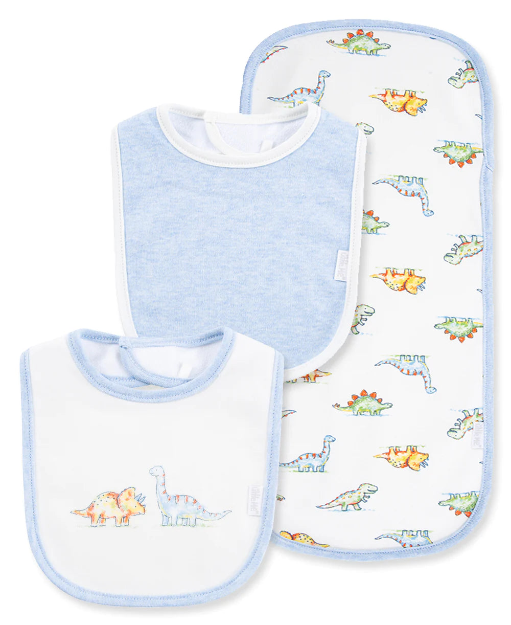 Little Me Boys Dinomite Bib and Burp Set