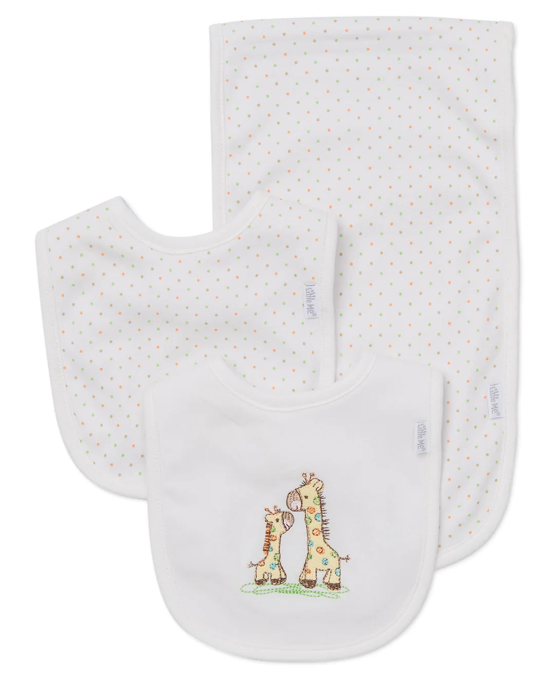 Little Me Giraffe Bib and Burp Set