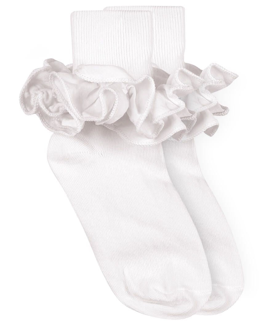 Jefferies Socks Misty Ruffle Lace Turn Cuff Socks