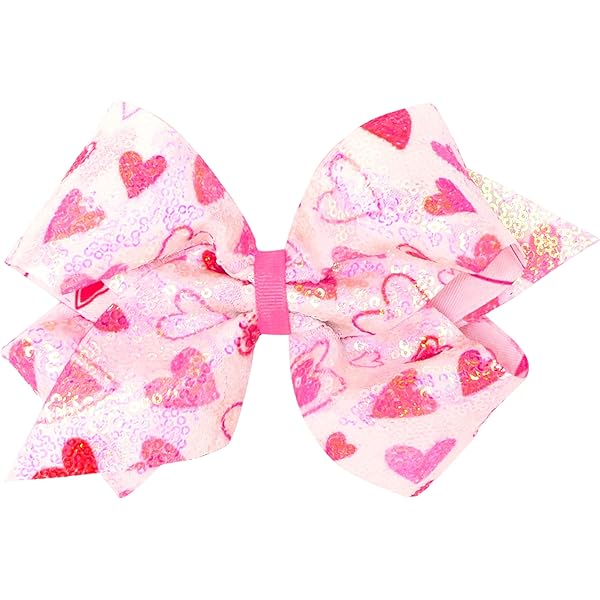 Wee Ones King Sequin Heart Print Bow