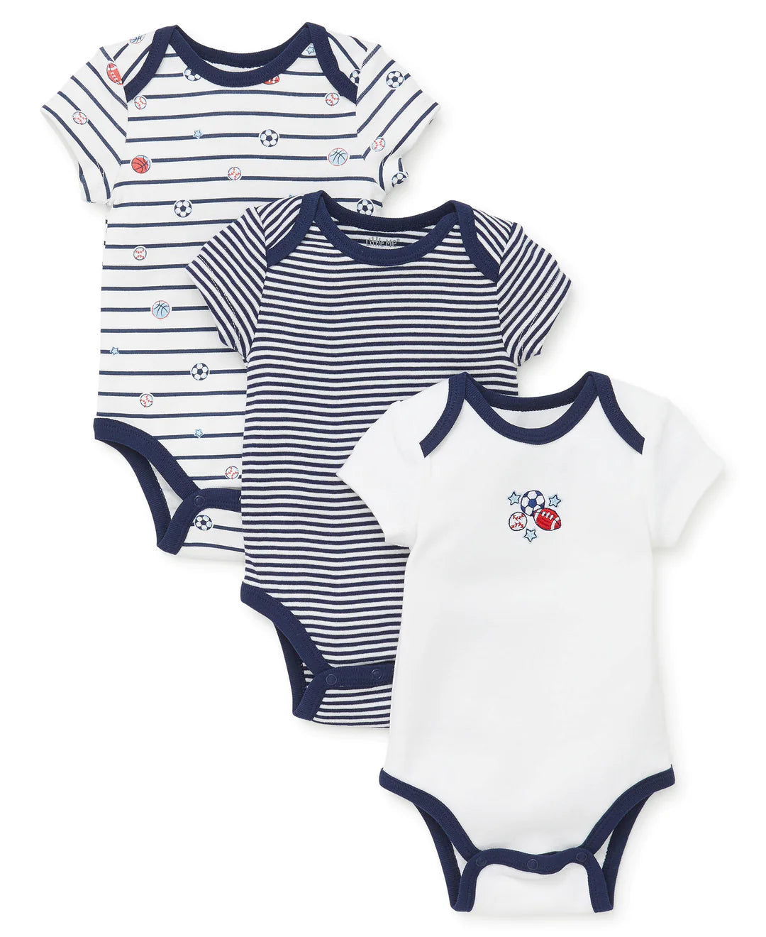 Little Me 3pk Sports Star Bodysuits