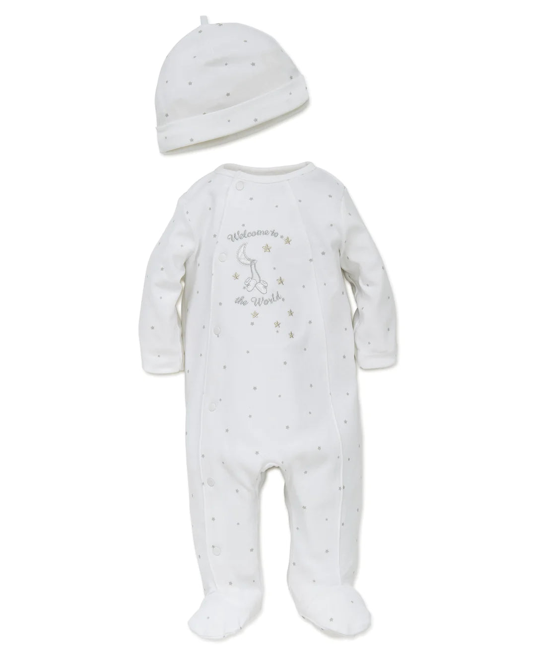 Little Me Welcome to the World Footed One-Piece and Hat