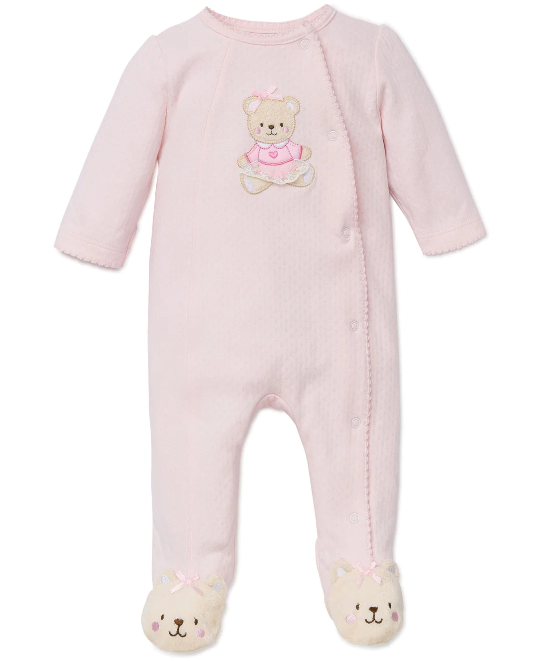 Little Me Pink Bear Footed One-Piece