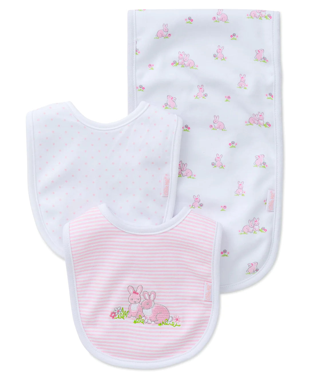 Little Me Baby Bunnies Bib and Burp Set