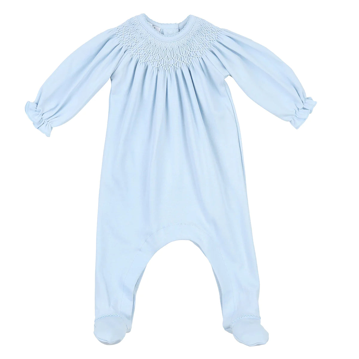 Magnolia Baby Blue Smocked Footie