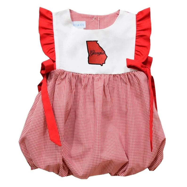 Vive La Fete Georgia Red Gingham Girls Bubble