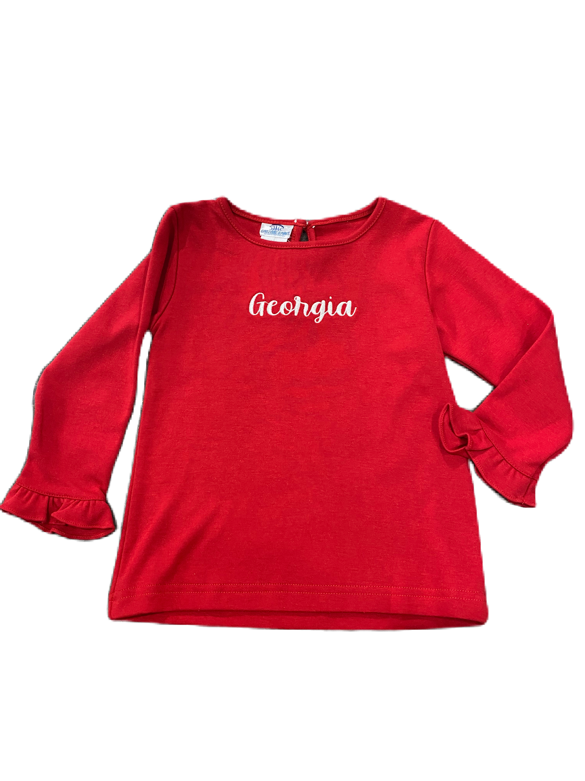 Vive La Fete Georgia Girls Embroidered Red Ruffle LS