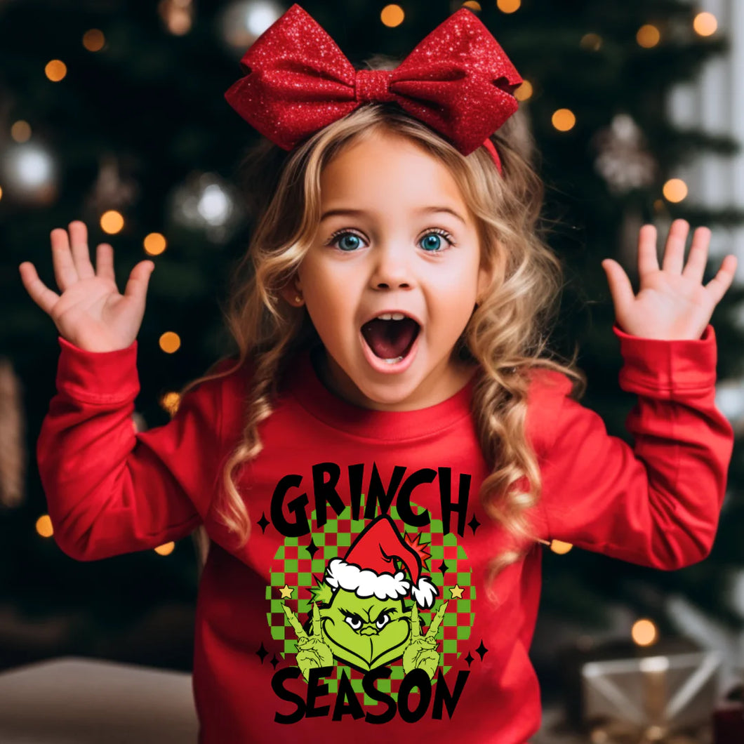 Red Grinch Season Toddler Sweatshirt