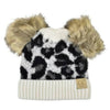 CC Baby Double Pom Pom Leopard Beanie