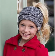 Load image into Gallery viewer, CC Kids Multi Tone Messy Bun Beanie Tail

