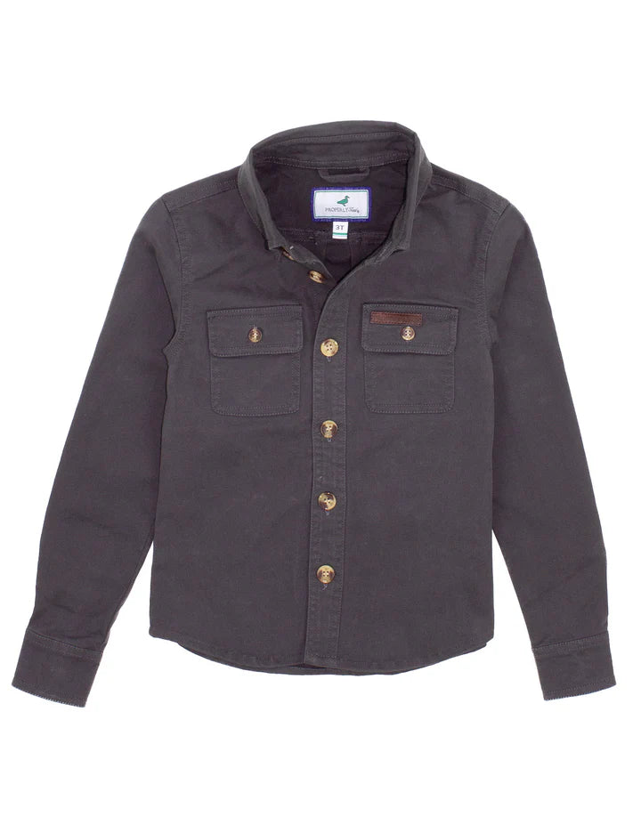 Properly Tied Boys Harvest Workshirt Charcoal