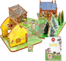 Load image into Gallery viewer, Three Little Pigs Book and Play Set
