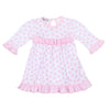 Magnolia Baby - Baby Bows Printed Ruffle L/S Dress Set Pink