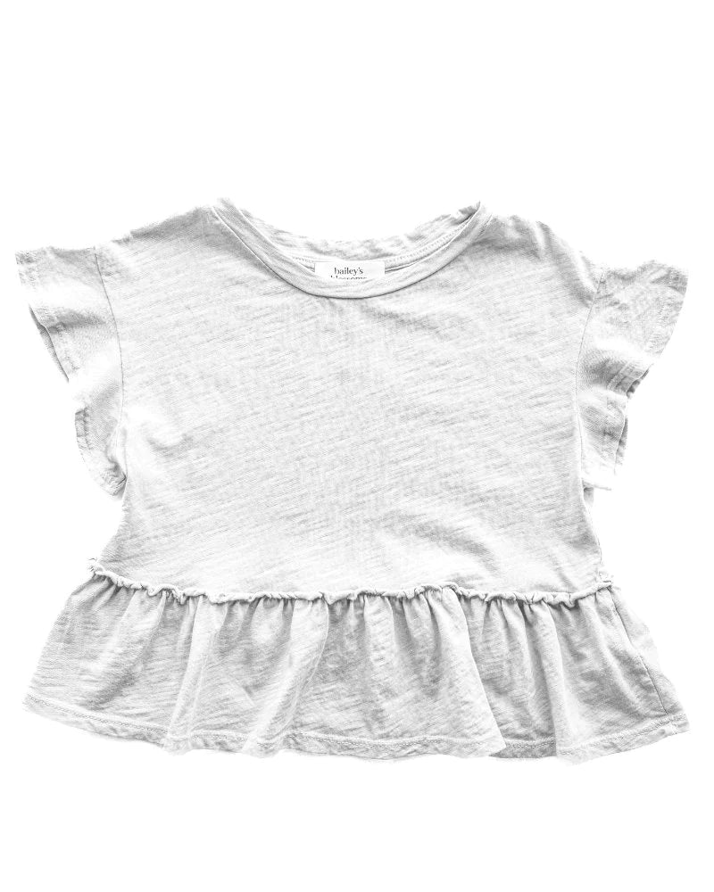 Bailey’s Blossoms Toddler Malia White Babydoll Tee