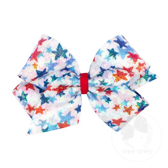 Wee Ones Medium Sequin Stars Bow