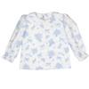 Evie White/Blue Floral Bow Pant Set