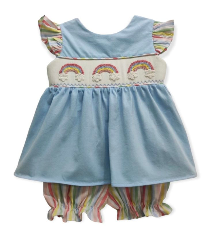 Banana Split Rainbow Smocked Short Set